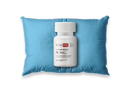 RexMD pill bottle with ramelteon on a pillow